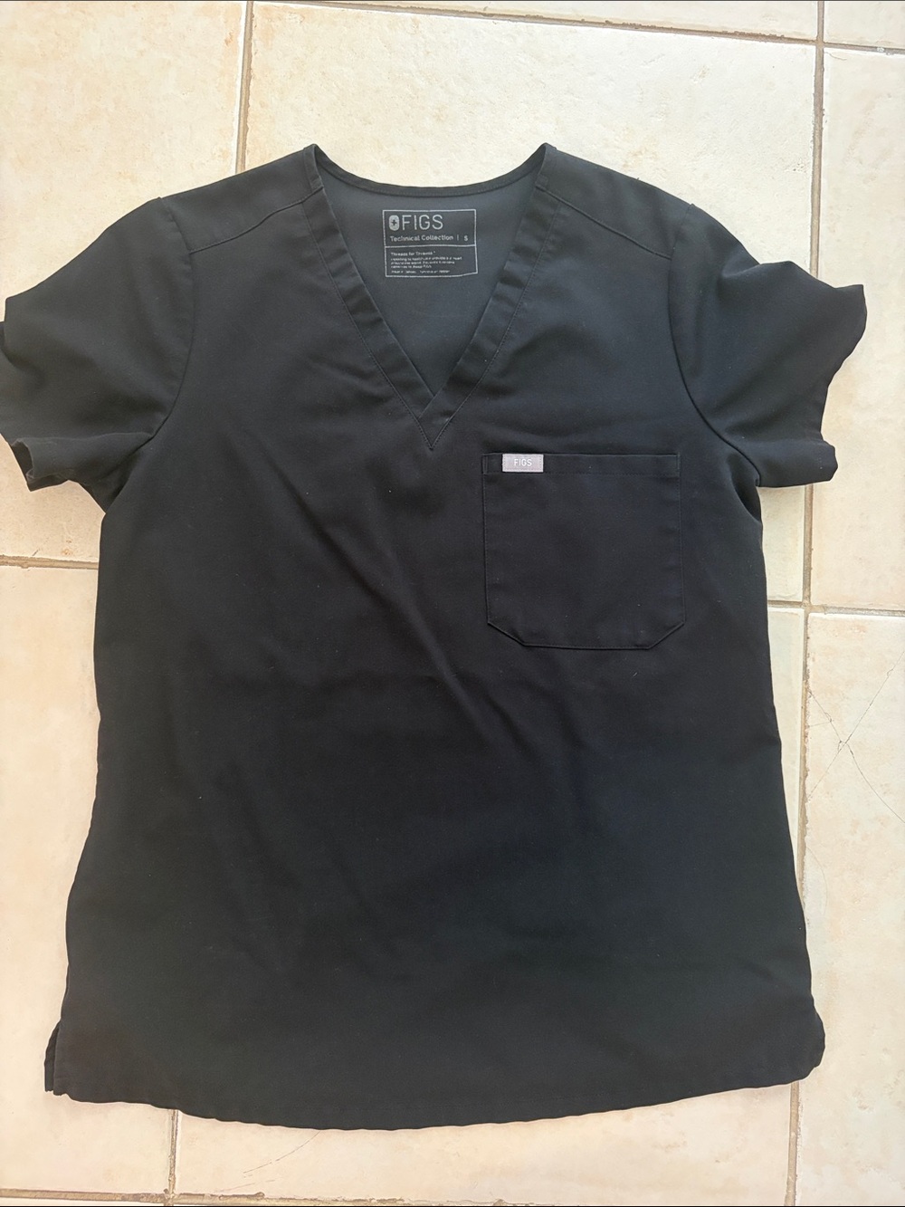 Figs Catarina scrub top - small black